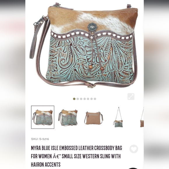 Myra Blue Isle Leather Crossbody Bag - Picture 12 of 12